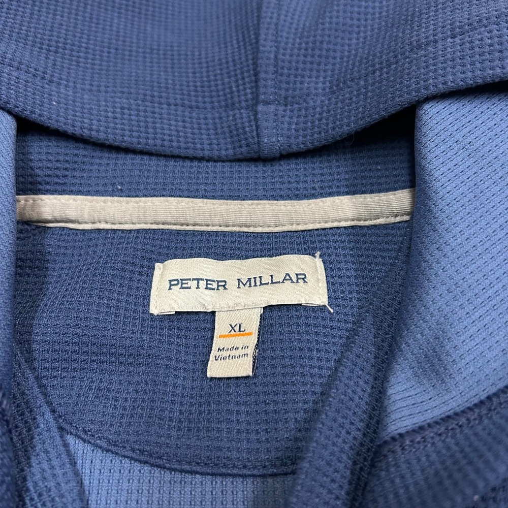 Peter Millar Navy Grid Performance Half Zip Hoodi… - image 3